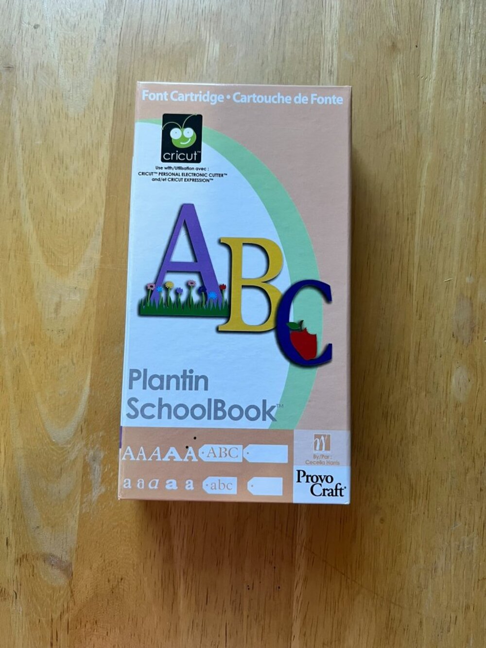 Cricut Plantin SchoolBook Font Cartridge Complete w/ Booklet & Keypad Overlay